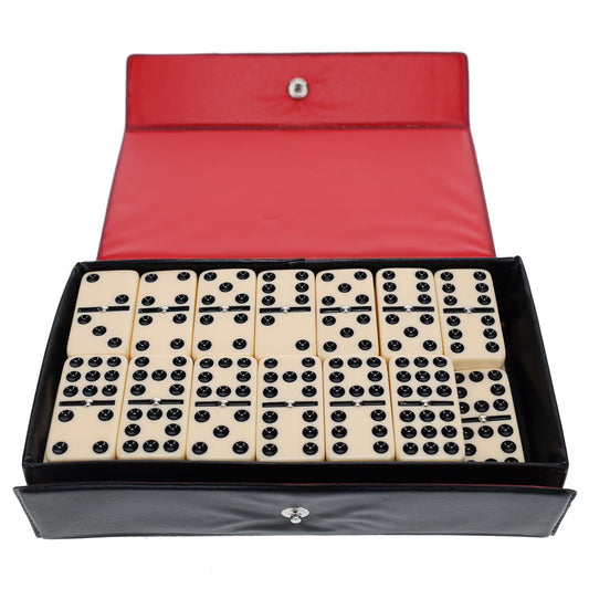 WE Games Double Nine Dominoes spinners tiles showcase premium ivory finish for smooth, satisfying gameplay.