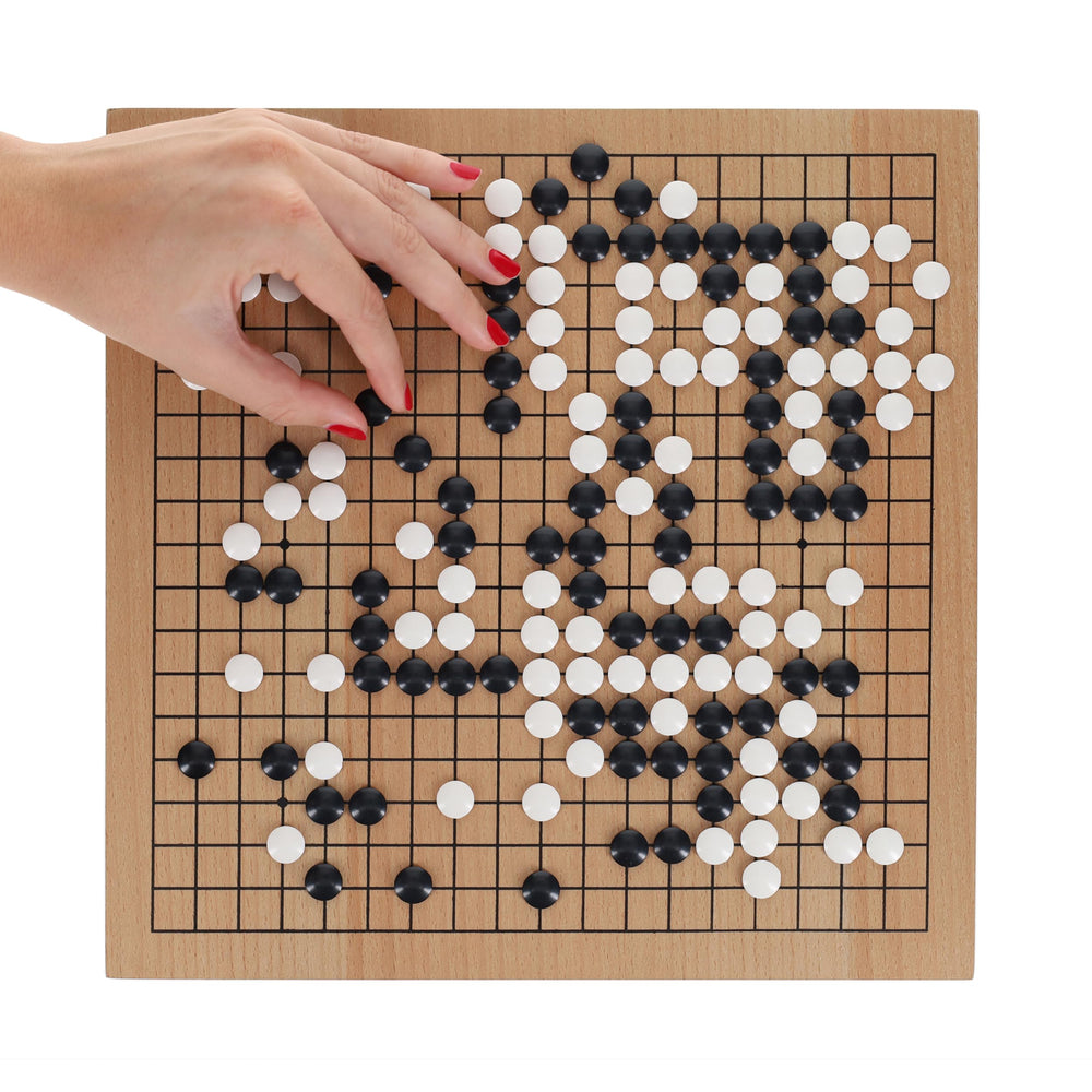 WE Games Go Game Set 12 Inch wood grain detail enhances decor.