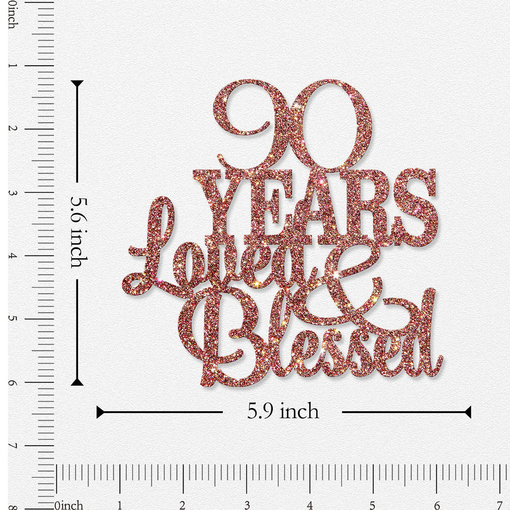 WeBenison birthday cake topper with rose gold glitter adds elegant sparkle.