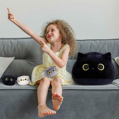 WeBingo big cat plush nap pillow for desk or couch.