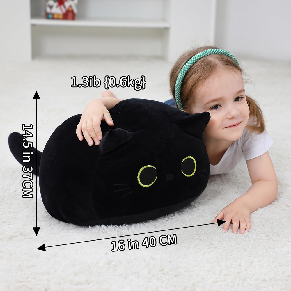 WeBingo Black Cat Plush soft-material offers comforting hugs and daily cuddles.