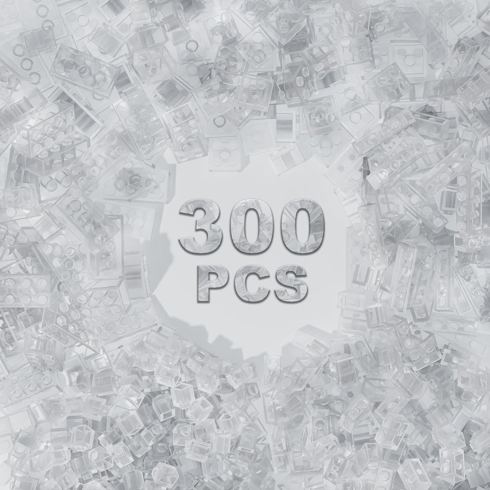 WEBRICK 300 Pcs transparent bricks pack for versatile creative construction.
