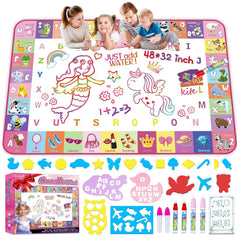 Wedopro water doodle mat full view showing large 48x32 inch drawing space for kids