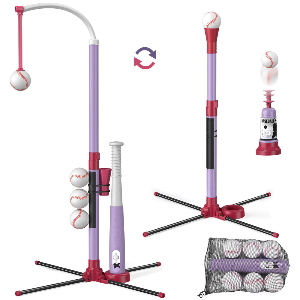 Wee Wonders hanging-tee baseball setup for outdoor coordination practice