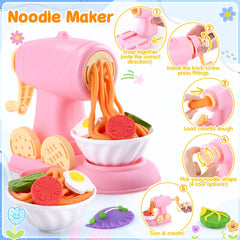 WeeHomm 5-in-1 color dough noodle maker supports creative pretend dining adventures.