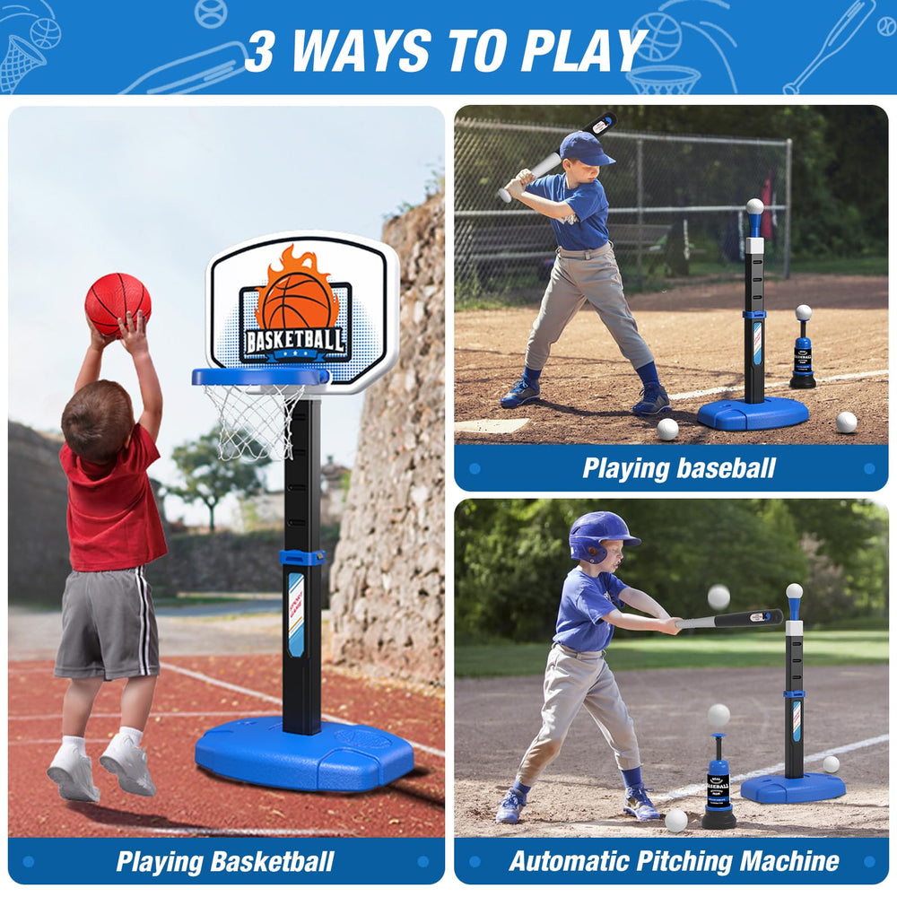 Wee Wonders T-ball stand height-adjusted for growing kids.