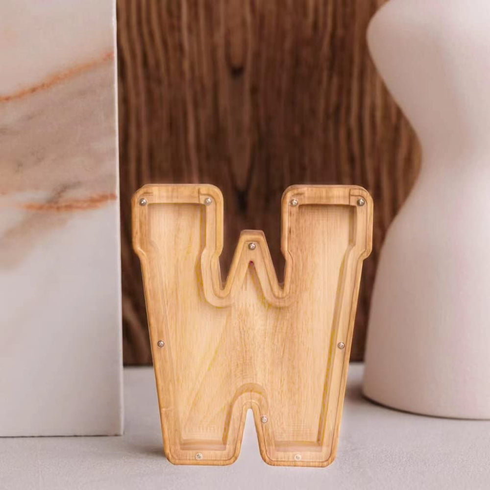 WeiDu77 transparent wooden piggy bank plexiglass detail shows clear savings visibility