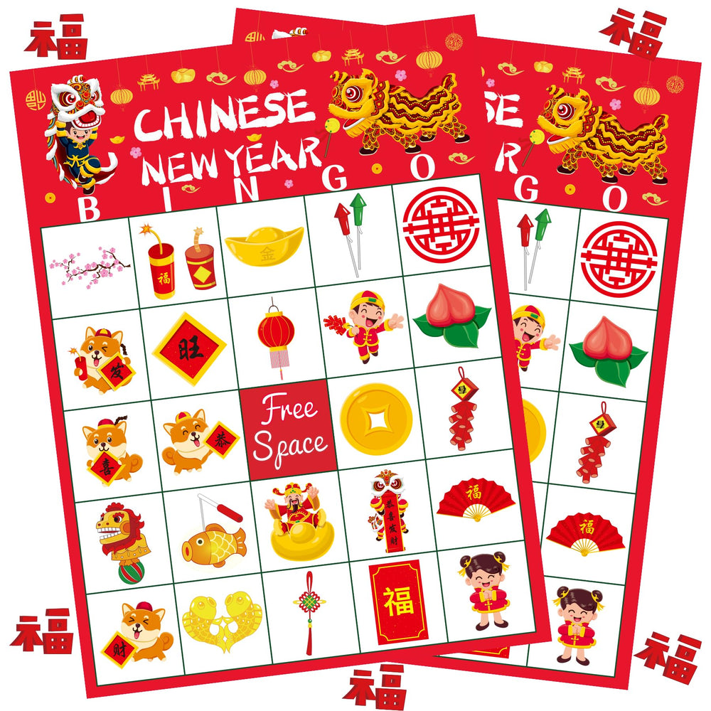 WEIEN Chinese New Year bingo cards for 24 players, ideal for family game night.