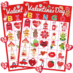 WEIEN Valentine bingo player cards for kids and family games