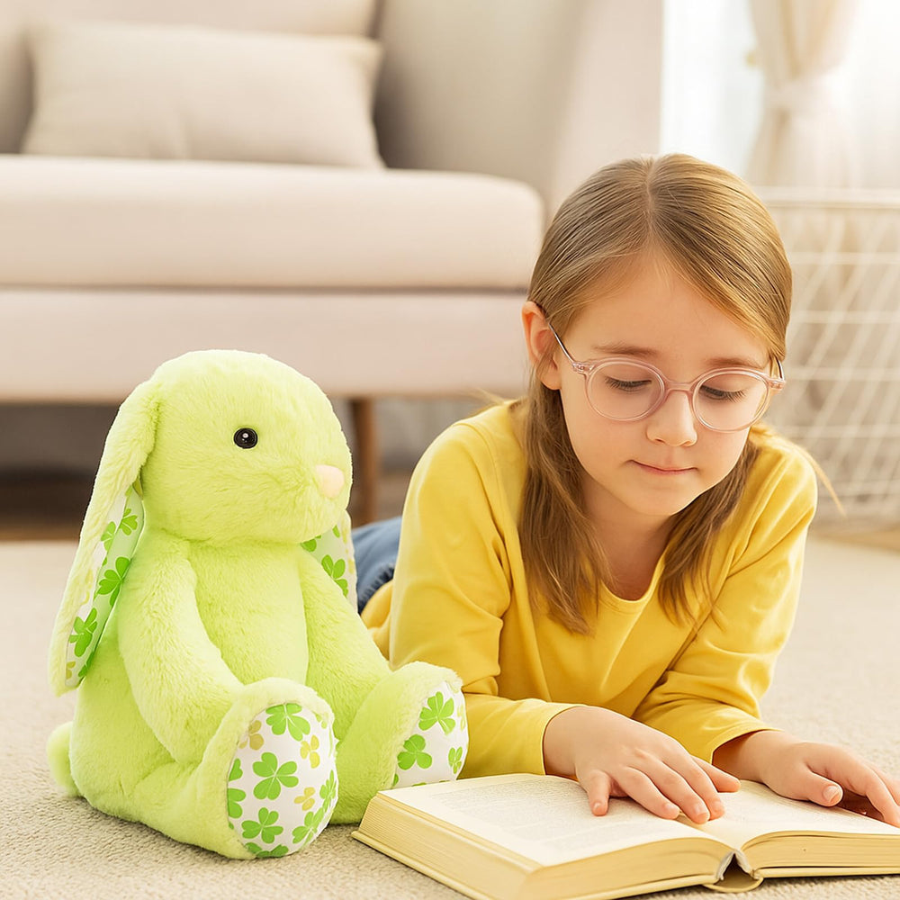 WEIGEDU plush bunny with safety standards and durable stitching.