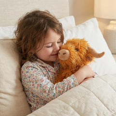 WEIGEDU Highland Cow plush 12 inch size makes a portable travel companion and display piece
