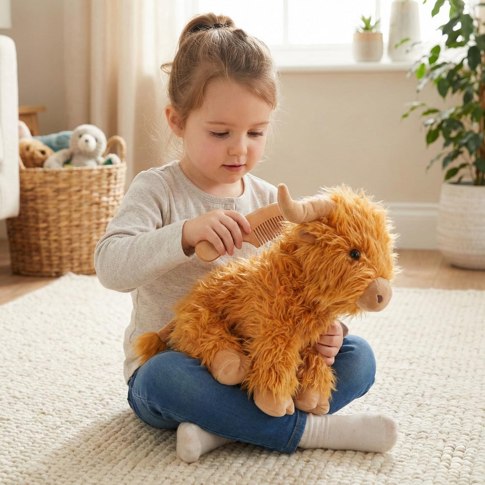 WEIGEDU Highland Cow plush eyes capture expression for engaging storytelling and comfort