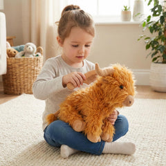 WEIGEDU Highland Cow plush eyes capture expression for engaging storytelling and comfort