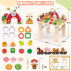 Weilim Activity Table shape sorter supports color and shape recognition in hands-on play.