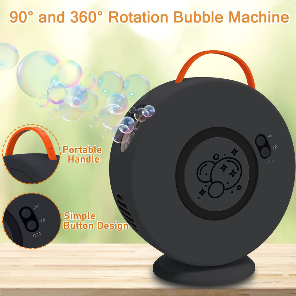 Weilim Bubble Machine with large battery enables hours of bubble fun.