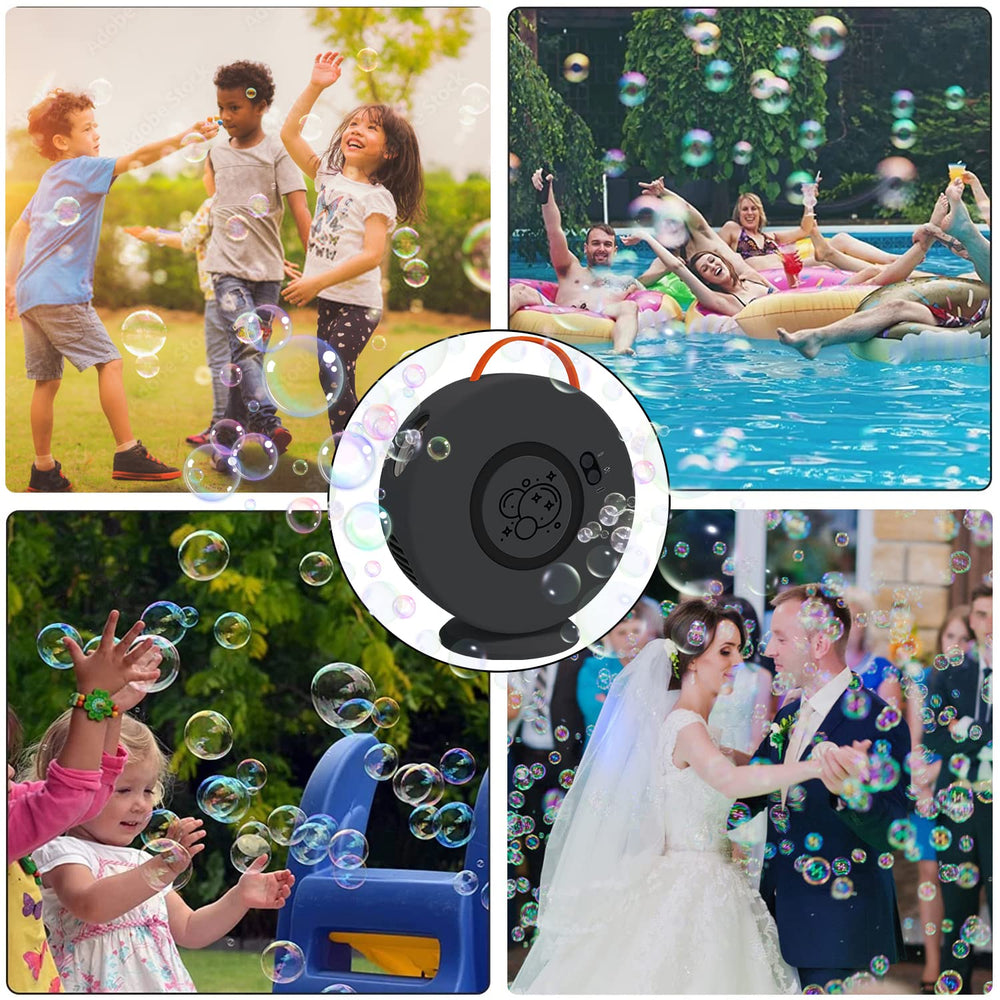 Weilim Bubble Machine ideal for outdoor parties and celebrations.