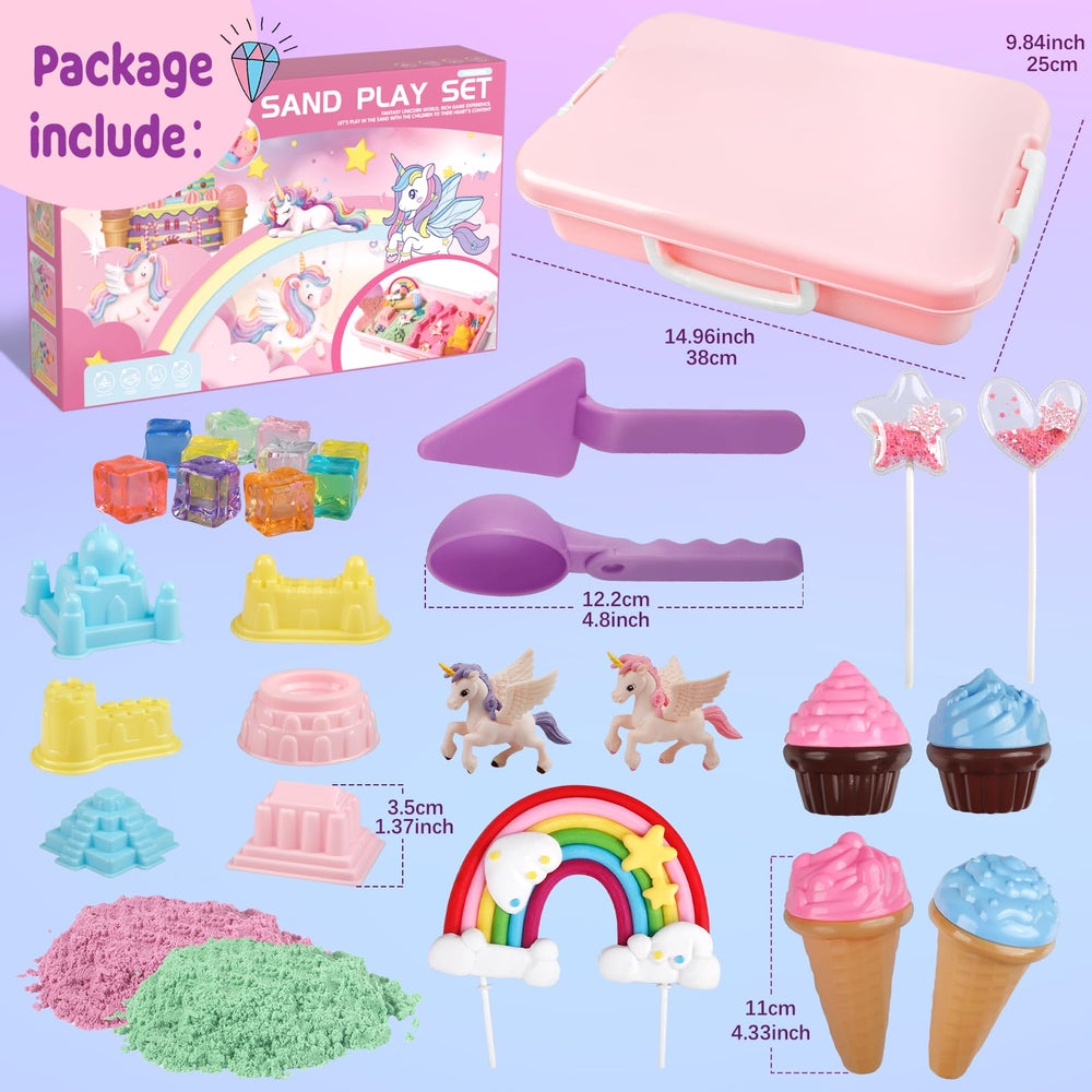 Weilim Unicorn Sensory Bin decorative accessories spark magical storytelling moments.