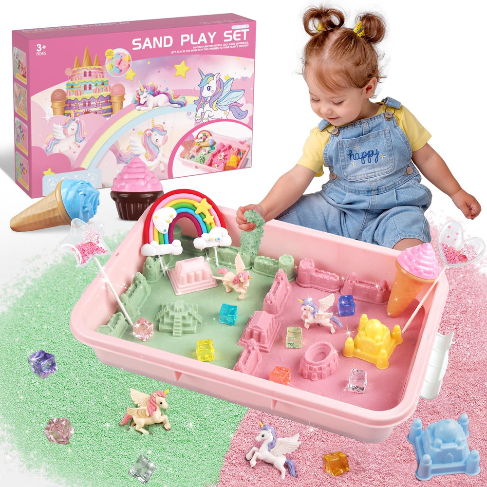 Weilim Unicorn Sensory Bin storage box keeps play tidy and spill-free.