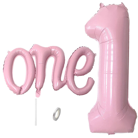 WEILINZHOU pastel pink number 1 balloon 40in for standout first birthday decor
