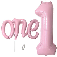 WEILINZHOU pastel pink number 1 balloon 40in for standout first birthday decor
