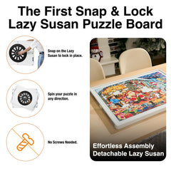 WelGEE 360-degree Lazy Susan offers full puzzle access.