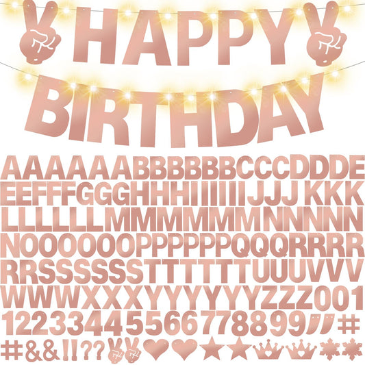 Welittcon 167Pcs banner kit letters-numbers for personalized party decor