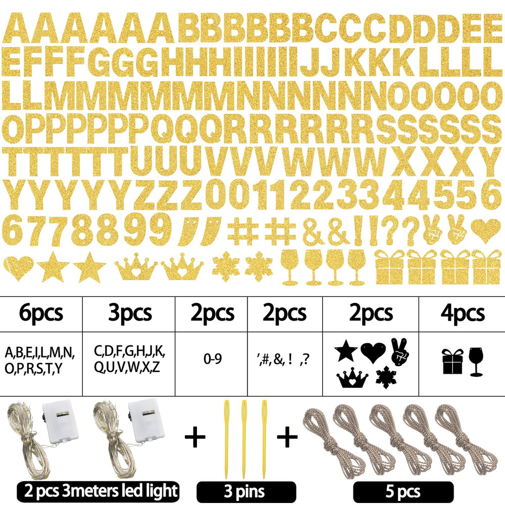 WELITTCON customizable banner letters assembled for personalized messages
