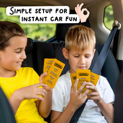 WELL BALANCED Compact travel case keeps road trip trivia organized.