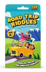 WELL BALANCED Road Trip Riddles packaging, portable travel entertainment for families.