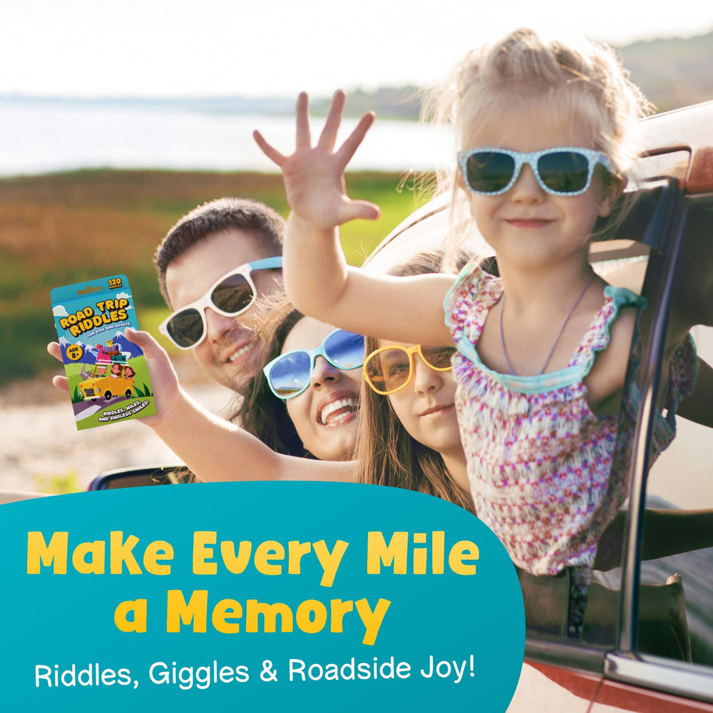 WELL BALANCED Road Trip Riddles travel essentials keep car journeys lively and stress-free.