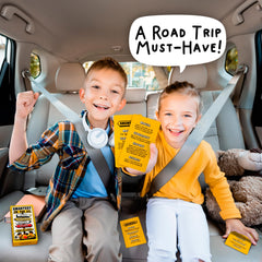 WELL BALANCED Road Trip Trivia quiz session ready for family car games.