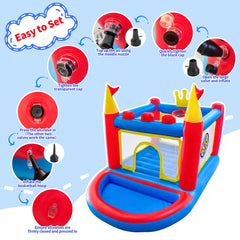 WELLFUNTIME bounce house folds compactly for storage after play.