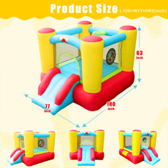 WELLFUNTIME inflatable bounce house slide side view highlights sturdy construction for safe play