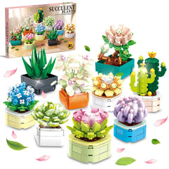 WEMEWEME 9-pack tiny flowers and succulents on box-front for elegant home decor