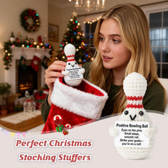 Weming handmade mini crochet bowling-ball plush with tactile charm