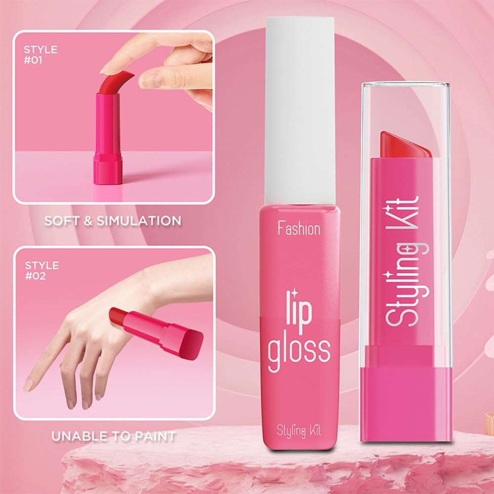 Wentoyce pretend makeup kit lip gloss in playful packaging for imaginative roles
