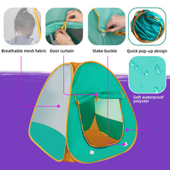 WEOKLL Kids Pop Up Play Tent perfect for outdoor use on grass or beach