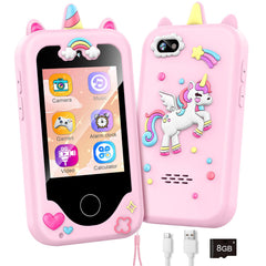 WEOLULI kids smart phone front view with dual camera for imaginative play.