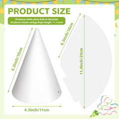 WEOXPR party hats dimensions show fit for kids and adults