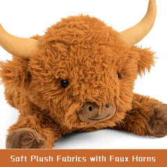 Wepop Highland Cow friendly face invites cuddles and comforting companionship.