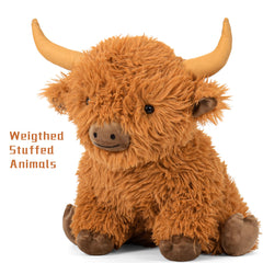 Wepop Highland Cow plush side view shows authentic details and coziness