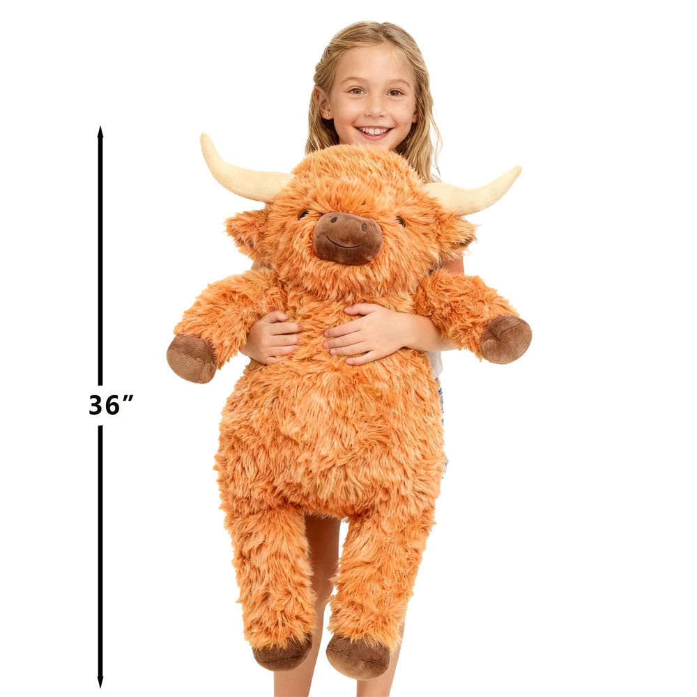 Wepop kid and adult friendly Highland Cow plush for warm companionship