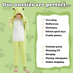 WEQJC child wearing frog onesie while trick-or-treating