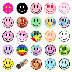 Close-up of durable PVC stickers with vibrant prints that resist water and sun.