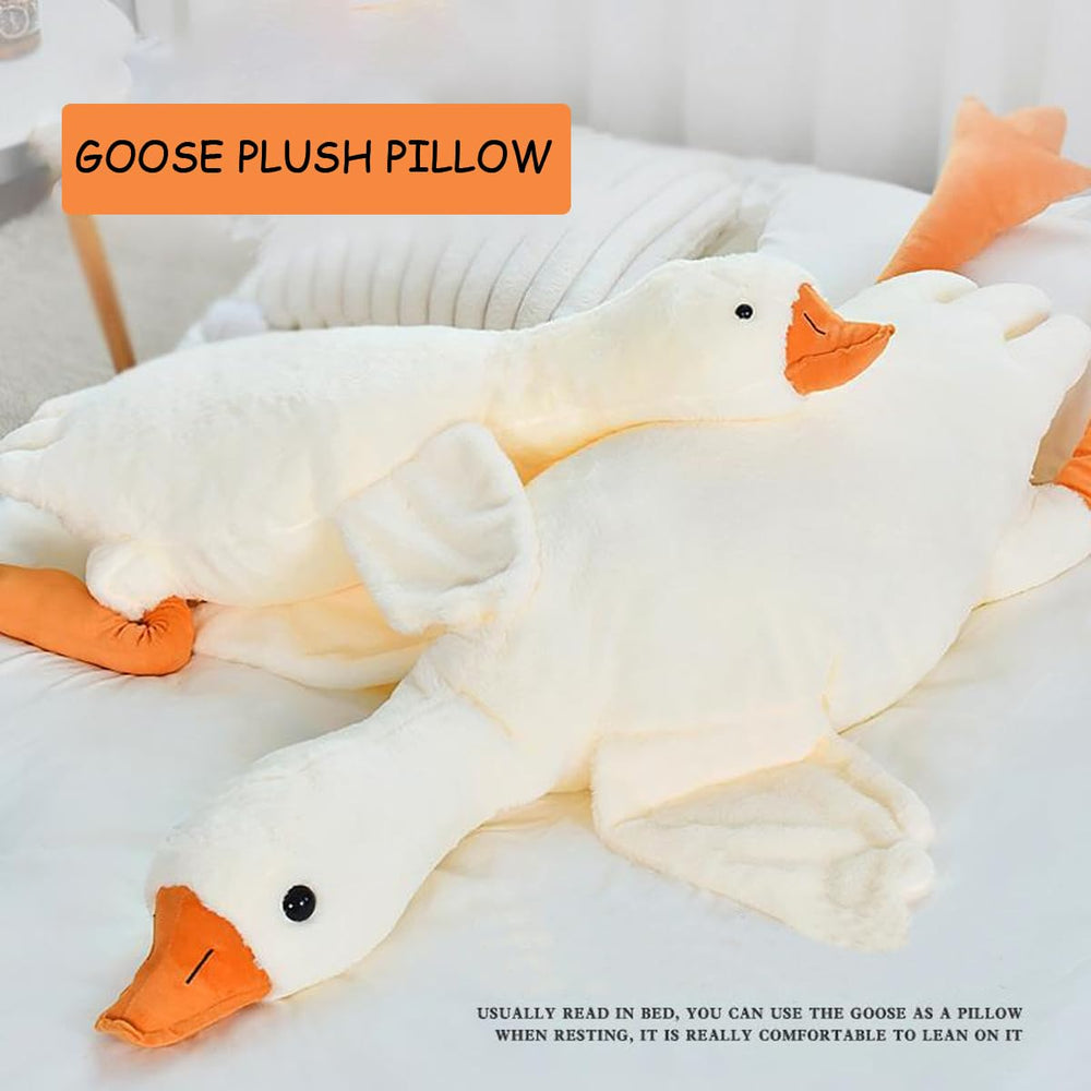 Werdast goose plush 50-inch white oversized cuddle buddy for relaxation