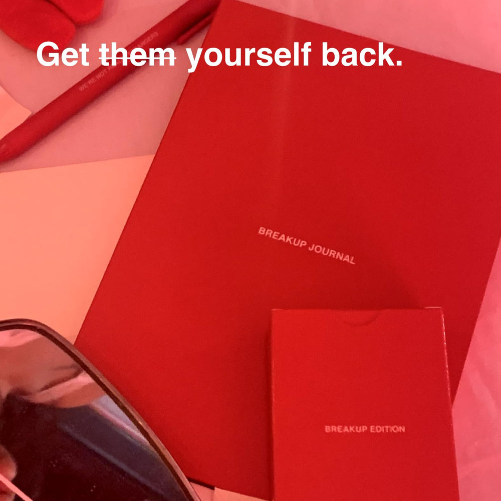 WE'RE NOT REALLY STRANGERS journal included for documenting feelings and growth after a breakup.