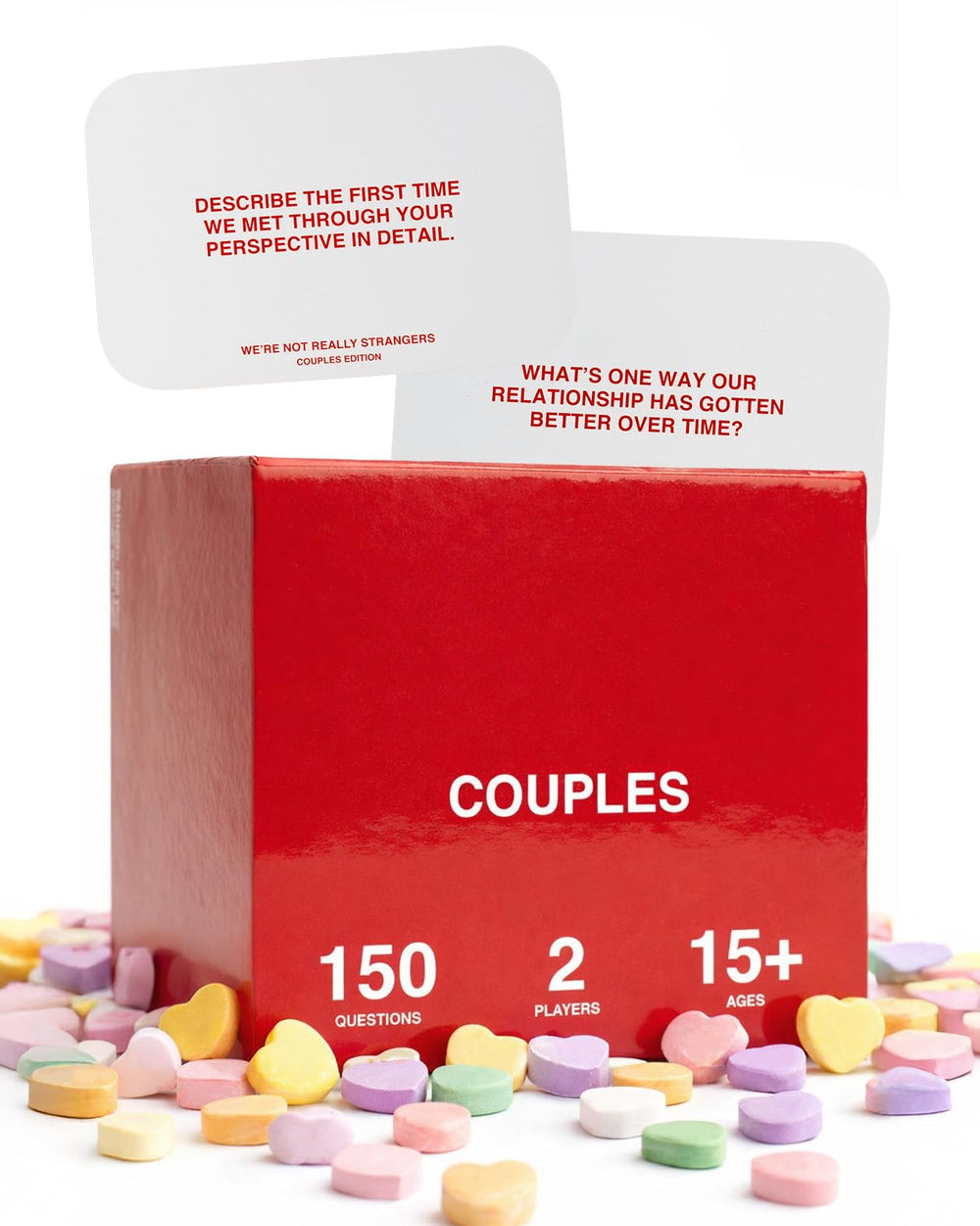 Two players enjoying a date night at home using the cards.