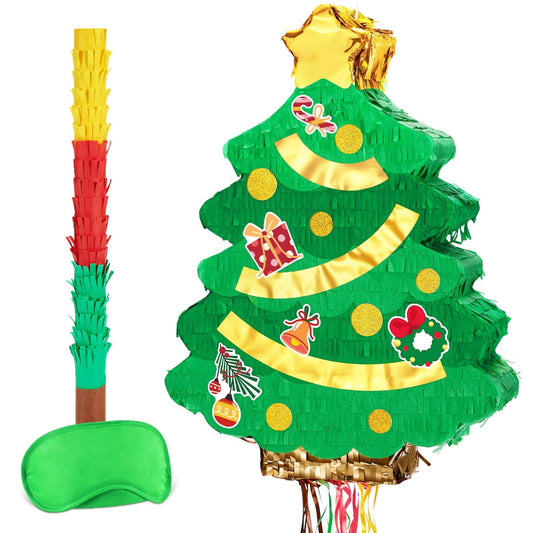 WERNNSAI Christmas Tree Pinata decoration in green with gifts for festive parties