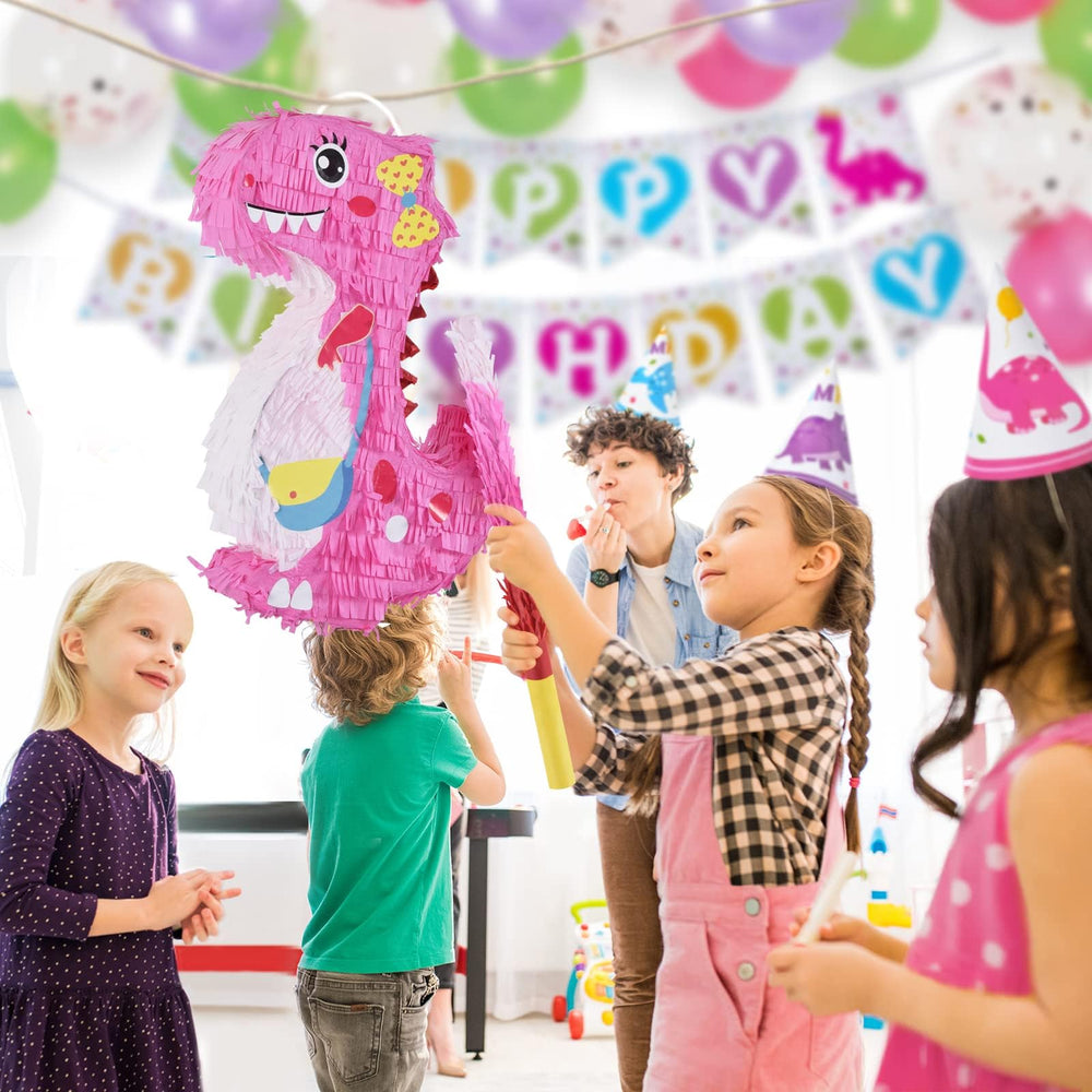 WERNNSAI Dinosaur Pinata shown in a party play area setup