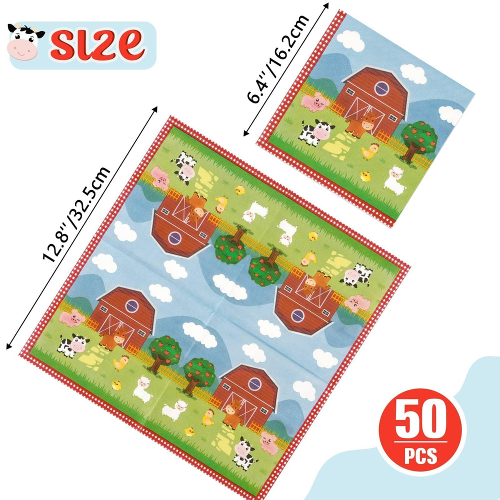 WERNNSAI farm animal napkins featuring cows, pigs, and sheep for lively table moments